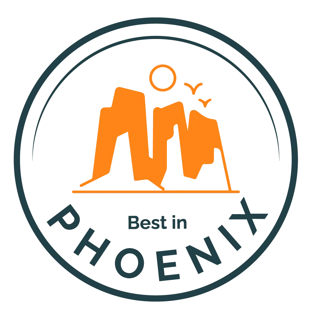 Phoenix logo with mountain and birds