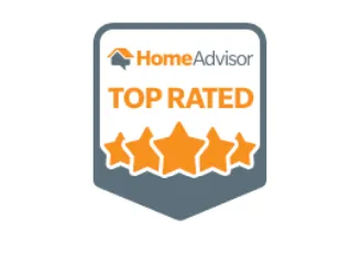 HomeAdvisor top rated badge with stars